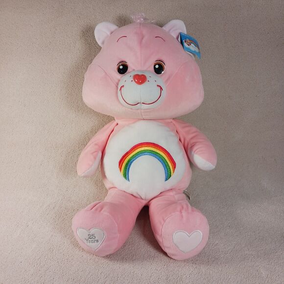 Care Bears Rare 2007 JUMBO Cheer Rainbow Bear 24" Pink Plush Stuffed Toy EUC - Picture 1 of 11